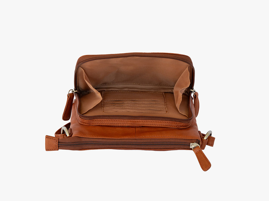Claire Crossbody Organizer front pocket open