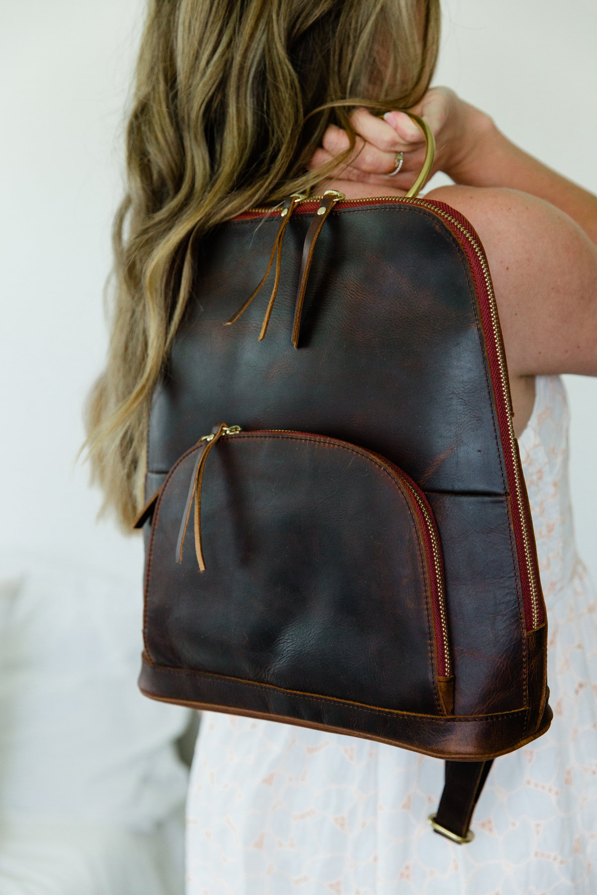 Vintage Bessel Leather Backpack The Roosevelt” Buffalo Leather Backpack - Vintage Gentlemen main image 2