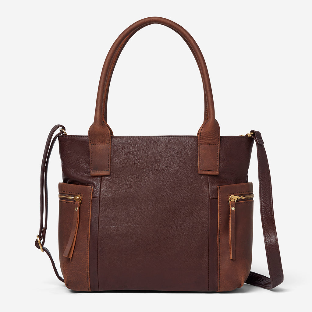 Amelia Satchel Brown leather model.