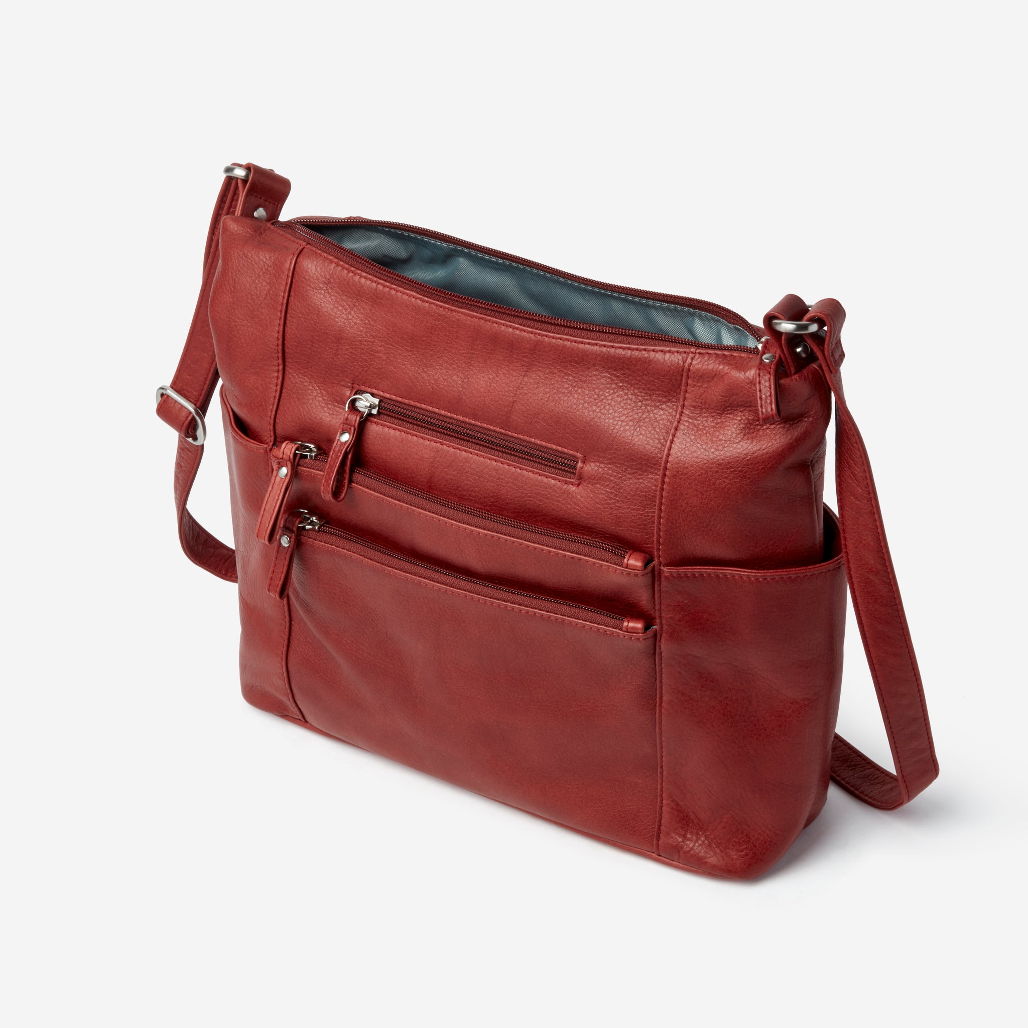 Marley Red Leather Backpack Purse Women\'s Convertible Shoulder Bag Zip Pockets Osgoode Marley Leather Exterior Backpack Bags & Handbags for  main image 3