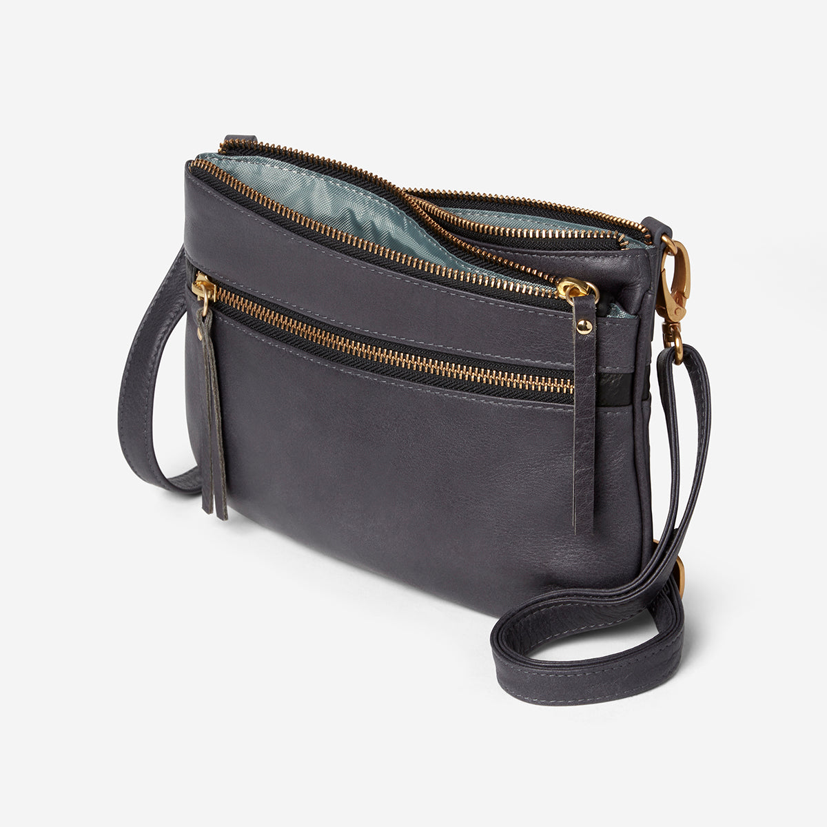 WisePoint Small Crossbody Bag - Soft Polyester Purse For Women & Men, Adjustable Strap, 22x18x5 Cm, Lightweight (Blue/Black)